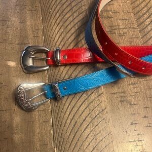 Pair of leather western belts